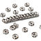Iron Grade A Crystal Rhinestone Spacer Beads, Rondelle, Straight Edge, Platinum, 7~8x3~3.5mm, Hole: 2mm
