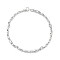 Brass Textured Bar Link Chain Bracelet Making, Platinum, 6-1/4 inch(16cm)
