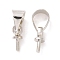 Brass Ice Pick and Pinch Bails, Platinum, 7x3mm