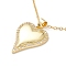 Clear Cubic Zirconia Heart Pendant Necklace, 304 Stainless Steel Jewelry for Women, Golden, 17.72 inch(45cm)