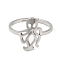 Non-Tarnish 304 Stainless Steel Adjustable Rings, Octopus, Stainless Steel Color, US Size 6 1/4(16.7mm)