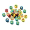 Handmade Polymer Clay Beads, Flat Round, Dinosaur, Mixed Color, 10x5mm, Hole: 1.7mm