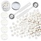 Sealing Wax Particles Kits for Retro Seal Stamp, with Stainless Steel Spoon, Candle, Plastic Empty Containers, White, 307pcs/set