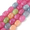 Dyed Natural Malaysia Jade Beads Strands, Oval, Mixed Color, 8.5~11x7~8.5x7~8.5mm, Hole: 1mm, about 18pcs/strand, 7.28~7.48 inch(18.5~19cm)