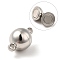 Tarnish Resistant 304 Stainless Steel Magnetic Clasps with Loops, Stainless Steel Color, 20x12mm, Hole: 2mm
