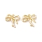 Rack Plating Alloy Pendants, with ABS Plastic Beads, Bowknot, Golden, 21x22.5x3.5mm, Hole: 1.8mm