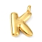 Ion Plating(IP) 304 Stainless Steel Pendants, Letter Charm, Real 18K Gold Plated, Letter K, 20x13x4mm, Hole: 1.6mm