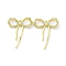Rack Plating Alloy Pendants, Bowknot with Resin Charms, Clear, 29x22.5x4.5mm, Hole: 1.6mm