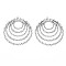Non-Tarnish Stainless Steel Pendants, Cadmium Free & Nickel Free & Lead Free, Waved Flat Round, Stainless Steel Color, 36x33x2mm, Hole: 1.5mm