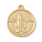 Alloy Pendants, Matte Gold Color, Flat Round, Tortoise, 19.5x17x2mm, Hole: 1.8mm