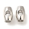 Brass Beads, Cadmium Free & Nickel Free & Lead Free, Rice 3 Holes T-drilled Guru Beads, Platinum, 6x4mm, Hole: 1.8mm and 2mm