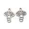Non-Tarnish 201 Stainless Steel Pendants, Mushroom Charm, Stainless Steel Color, 17.5x13x1mm, Hole: 1.4mm