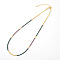 Vintage Short Colorful Glass Seed Beaded Necklace, Green