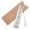 2Pcs 2 Style 201 Stainless Steel Bookmarks, Rectangle with Word & Feather Pattern, with Paper Bags, for Bookmarks Storage & Packings, Tan, 250mm