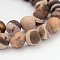 Frosted Round Natural Zebra Jasper Beads, 8mm, Hole: 1mm, about 48pcs/strand, 14.5~15 inch