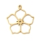 5Pcs 201 Stainless Steel Pendants, Laser Cut, Hollow Flower Charm, Golden, 18.5x17x1mm, Hole: 1.2mm