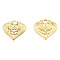 Ion Plating(IP) 201 Stainless Steel Pendants, Heart with Wolf & Trinity Knot, Real 18K Gold Plated, 19x20.5x2.5mm, Hole: 2.5mm