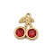 304 Stainless Steel Glass Charms, Cherry Charm, Real 18K Gold Plated, 13.5x11.5x3mm, Hole: 1.2mm