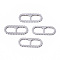 Tarnish Resistant 201 Stainless Steel Links Connectors, Laser Cut, Oval with Letter, Stainless Steel Color, Letter.T, 15x6x1mm, Hole: 4x5~7mm