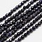 Synthetic Blue Goldstone Beads Strands, Faceted Round, 2mm, Hole: 0.8mm, about 190pcs/strand, 14.3~14.5 inch