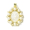 Eco-Friendly Brass Pendants, with Natural Shell & Plastic Pearls, Long-Lasting Plated, Real 18K Gold Plated, Cadmium Free & Lead Free, Oval, 26x22x5mm, Hole: 5x3mm