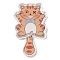 Acrylic Pendants, Cat, Orange, 55x32x2.5mm, Hole: 1.8mm