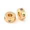 Brass Micro Pave Clear Cubic Zirconia Beads, Cadmium Free & Nickel Free & Lead Free, Column, Real 18K Gold Plated, 6.5x3mm, Hole: 2.3mm