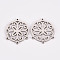 Tarnish Resistant 304 Stainless Steel Chandelier Component Links, Laser Cut, Flat Round with Butterfly, Stainless Steel Color, 23.5x20x1mm, Hole: 1mm
