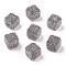Drusy Cube Resin Rhinestone Beads, Bubblegum Beads for DIY Phone Charms, Pen and Jewelry Making Supplies, Dark Gray, 16x16x16mm, Hole: 3.6mm