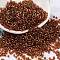 Baking Paint Glass Seed Beads, Cylinder, Saddle Brown, 2x2mm, Hole: 1mm