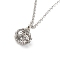 Brass Pendant Necklaces, with Iron Rolo Chains, Round, 32.17 inch(81.7cm), Pendant: 28x21x25mm