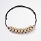 (Jewelry Parties Factory Sale)Lava Rock Beaded Necklaces, with Waxed Cotton Cord and Tibetan Style Findings, Moccasin, 18.1 inch~29.9 inch