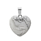 Synthetic Howlite Charms, with Silver Tone Metal Findings, Heart, 16x6mm