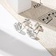 Серьги-гвоздики из латуни с микропаве из прозрачного кубического циркония EJEW-K299-01P-M-2