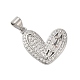 Подвески из латуни и прозрачного циркония с покрытием стойки KK-S372-28P-1