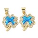 Латунные микро-паве синие подвески с фианитом KK-D057-03G-1