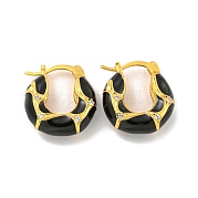 Серьга-кольцо из латуни с микропаве EJEW-C102-42G-01