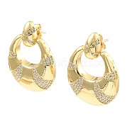 Серьги-пусеты из латуни с микро-паве и прозрачным фианитом EJEW-M223-10G