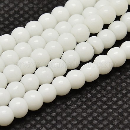 Непрозрачные стеклянные круглые бусины X-GLAA-F032-4mm-01-1