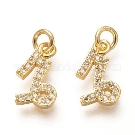 Латунные микропаве прозрачные подвески с фианитом X-ZIRC-P081-G12-RS-1