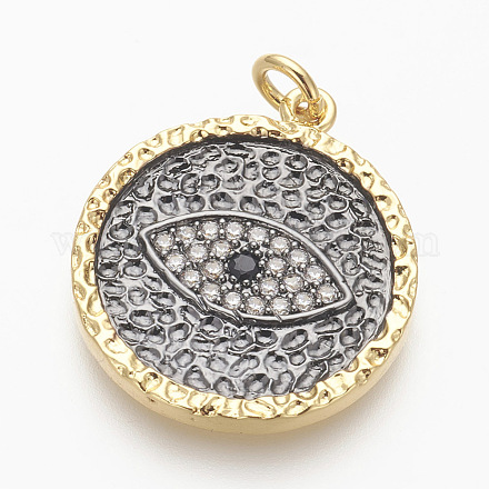 Латунные микро проложить кубического циркония подвески KK-P156-06G-NR-1