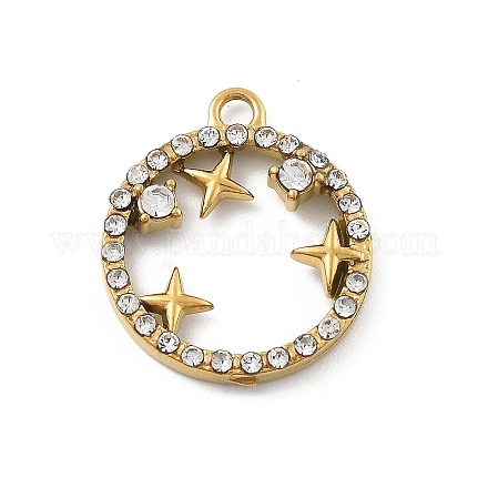Подвески из нержавеющей стали 304 со стразами STAS-D300-01G-12-1