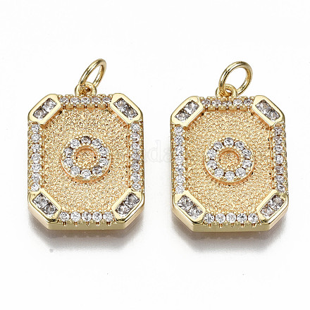 Латунные микропаве прозрачные подвески с фианитом KK-S356-234O-G-NF-1