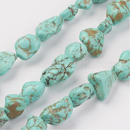 Естественный зеленый бирюзовый нитей бисера G-N0312-01-1