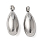 304 Stainless Steel Pendants, Teardrop Charm, Stainless Steel Color, 16x6mm, Hole: 1.8mm