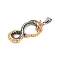 316 Surgical Stainless Steel Big Pendants, Infinite Dragon Charm, Antique Silver & Golden, 57.5x28x7mm, Hole: 4x9mm