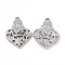 Non-Tarnish 304 Stainless Steel Pendants, Heart Bottle with Flower Charm, Stainless Steel Color, 28x20.5x2.5mm, Hole: 3mm