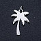 Non-Tarnish 304 Stainless Steel Pendants, Stamping Blank Charms, with Unsoldered Jump Rings, Coconut Tree/Coconut Palm, Stainless Steel Color, 17x12x1mm, Hole: 3mm, Jump Ring: 5x0.8mm