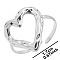Non-Tarnish 304 Stainless Steel Heart Shape Cuff Rings, Open Ring