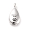 Non-Tarnish 304 Stainless Steel Urn Pendants, Teardrop with Paw Print Pattern, Stainless Steel Color, 31x16x8mm, Hole: 4.5x2.5mm